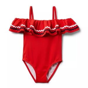 Red Ruffle Kids Swimsuit